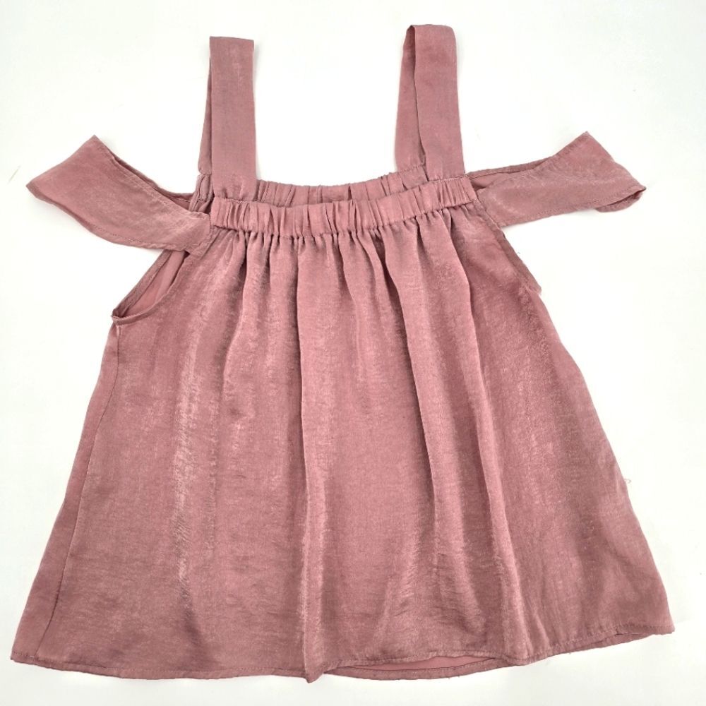 Everly Pink Cold Shoulder Top Blouse Size S